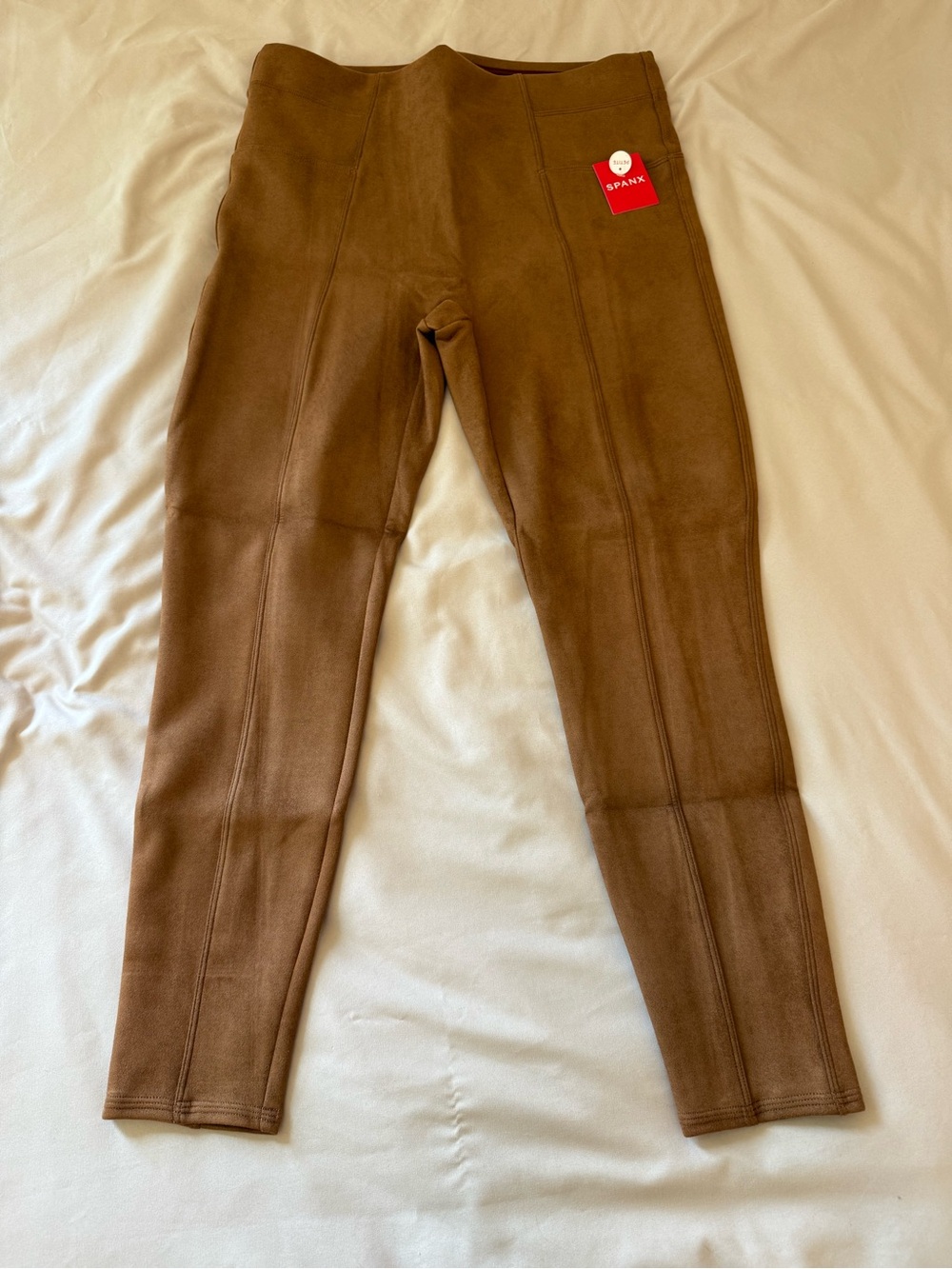 NWT SPANX Faux-Suede Leggings in Rich Caramel